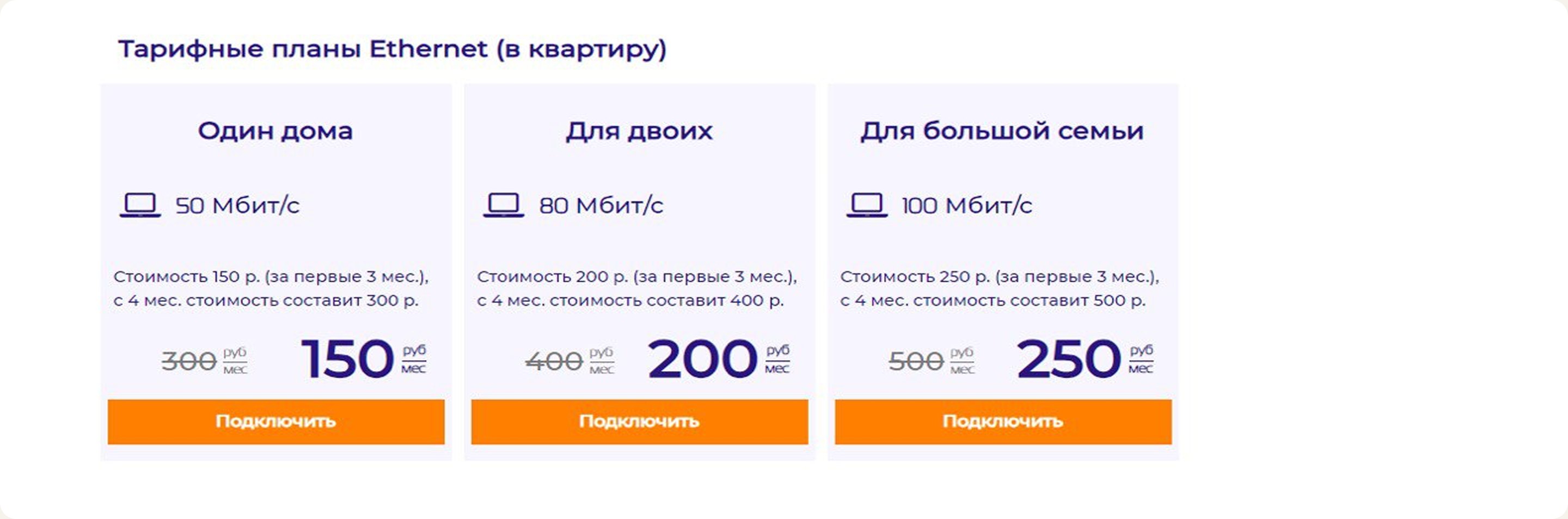 Старый сайт: тарифные планы